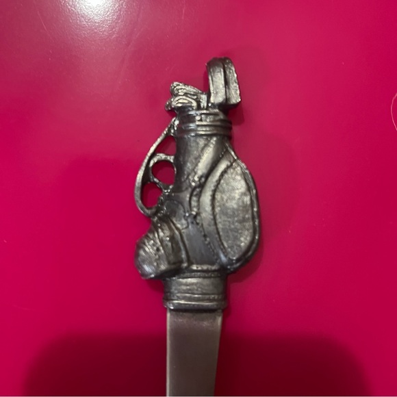 Vintage Pewter Hefty Letter Opener with Golf Bag and Golf Clubs 1985 by Metzke - Picture 5 of 6